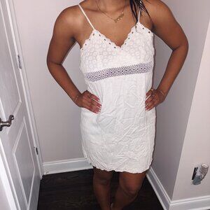 Acemi White Floral Babydoll Lace Tank Dress